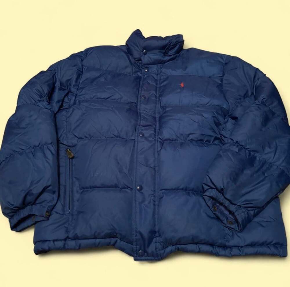 Polo Ralph Lauren Puffer Jacket Size L Blue Down Winter Coat